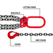 VEVOR 4 Legs Lifting Hook Chain Sling 2Mx8MM, 4T Lifting Chain Sling Legs Steel Factories Steel Powder Coating Lifting Chain High Temperature Resistance