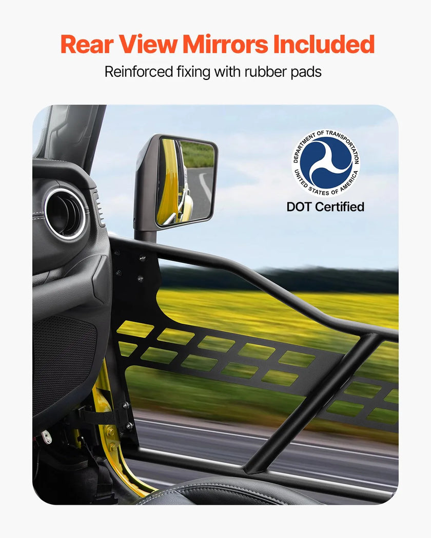 VEVOR 2-Door Jeep Tube Doors Jeep Tubular Door for 2018-2024 Jeep Wrangler JL