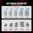 VEVOR 131 PCS Helicoil Thread Repair Kit SAE Tool 1/4 5/16 3/8 7/16 1/2 in UNC