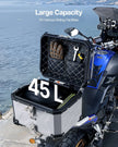 VEVOR 45L Motorcycle Top Case Universal Motorbike Tail Box with Leather Lining