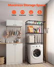 VEVOR Over Washer and Dryer Storage Shelf Single Row 3 Tiers Washer Rack Black