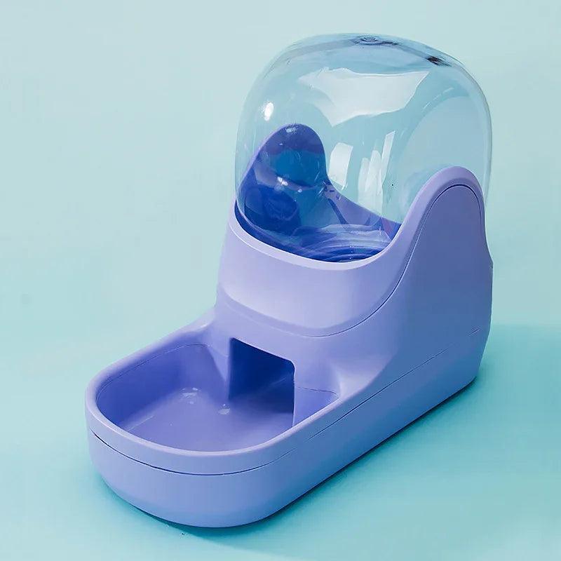 Automatic Pet Water Fountain & Food Feeder – Gravity Dispenser for Cats & Dogs (Purple / Green / Orange)