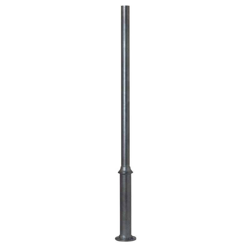 Poteau d'aluminium rond de 3'' à base soudée ronde avec boulons d'ancrage