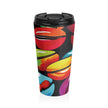 Colorful Coffee Beans Travel Mug | Vibrant Coffee Beans Pattern Stainless Steel