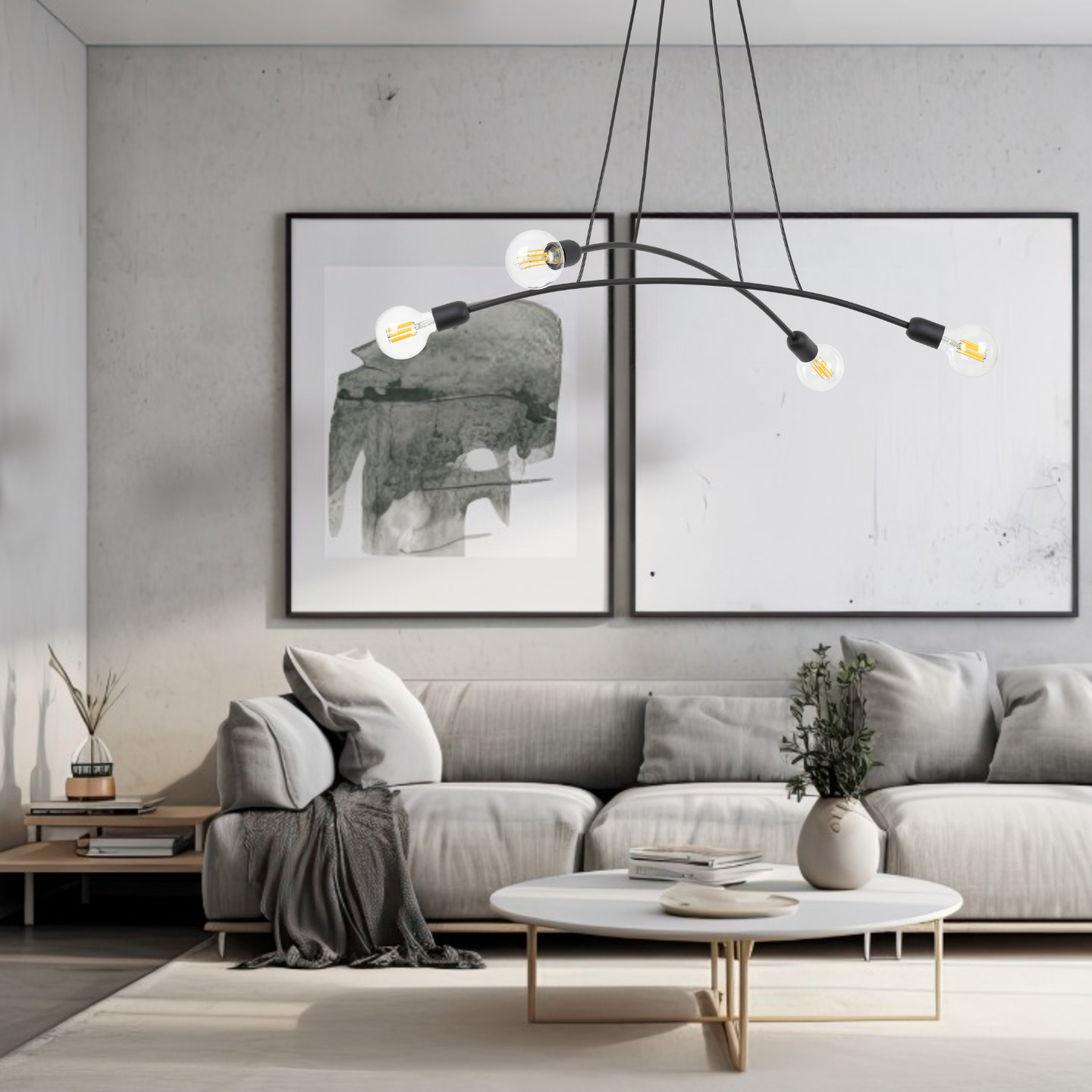 HELIX Black Minimalist Pendant Light 4  (Clearance)