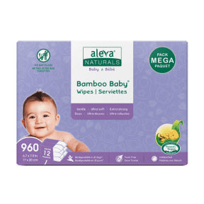 Aleva Naturals - Bamboo Baby Wipes Mega Pack (960ct)