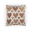 Neutral Heart Pattern Woven Pillow | Boho Heart Throw Pillow