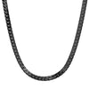 Men’s Black Stainless Steel Flat Curb Heavy Duty Biker Chain Necklace