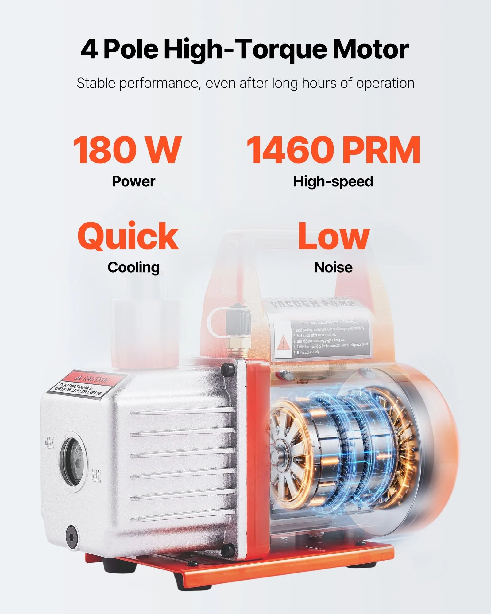 VEVOR 3.5CFM Single Stage Vacuum Pump 3 Gallon Stainless Steel Degassing Chamber