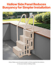 VEVOR 4-Step Taupe Pool Ladder of 2 Handrails Supports 400 lb for 48-54 In Pools