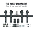 VEVOR 8FT Sliding Barn Door Hardware Kit, 330LBS Heavy Duty Barn Door Track Kit for Double Doors, Fit 3.7-4.3FT Total Wide and 1.3