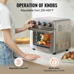VEVOR 7-IN-1 Air Fryer Toaster Oven, 18L Convection Oven, 1700W Stainless Steel Toaster Ovens Countertop Combo with Grill, Pizza Pan, Gloves, 6 Slices Toast, 12-inch Pizza, Home and Commercial Use