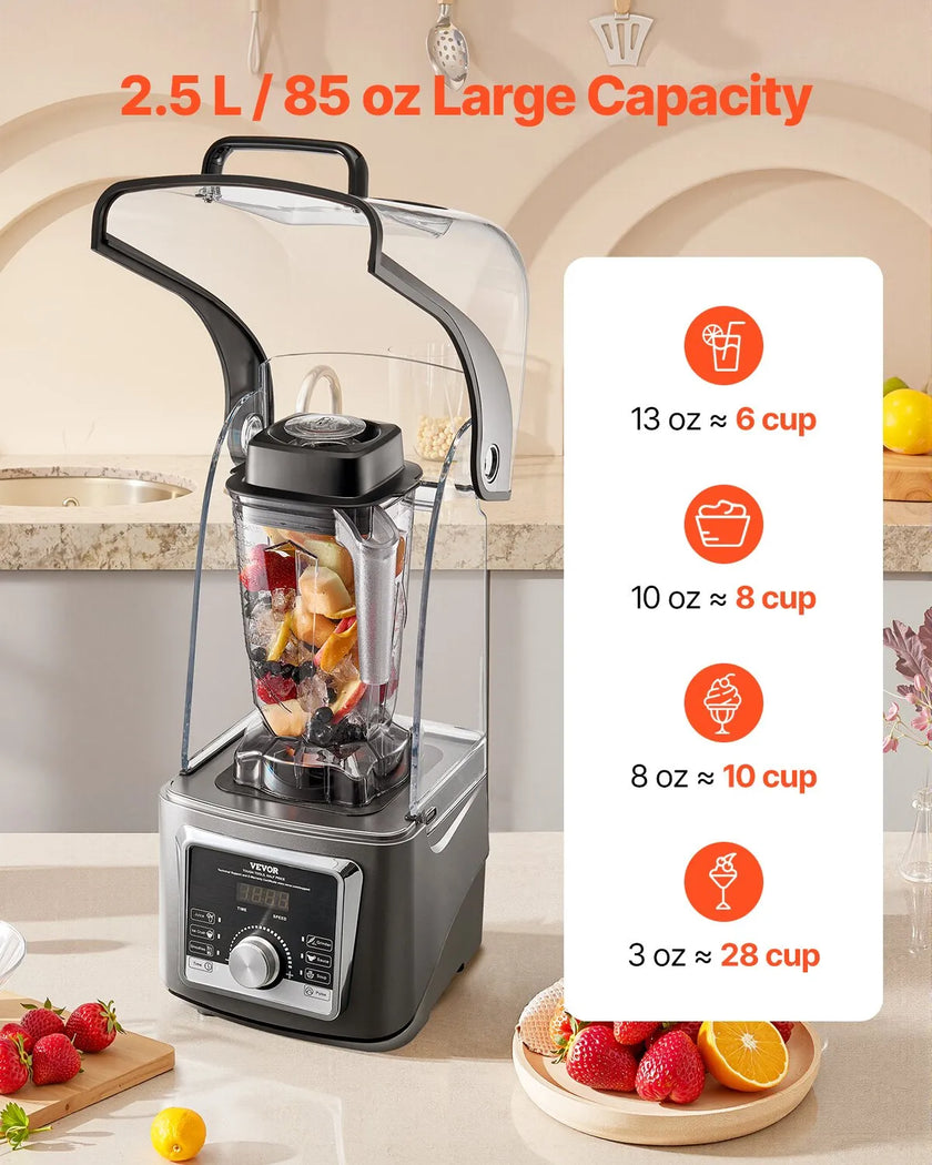 VEVOR 85 oz 1400W Blender for Smoothies Food Processing Blender for Kitchen