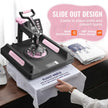 VEVOR 8 in 1 Heat Press Machine 15x15 in 30oz Tumbler Press T-Shirts Black