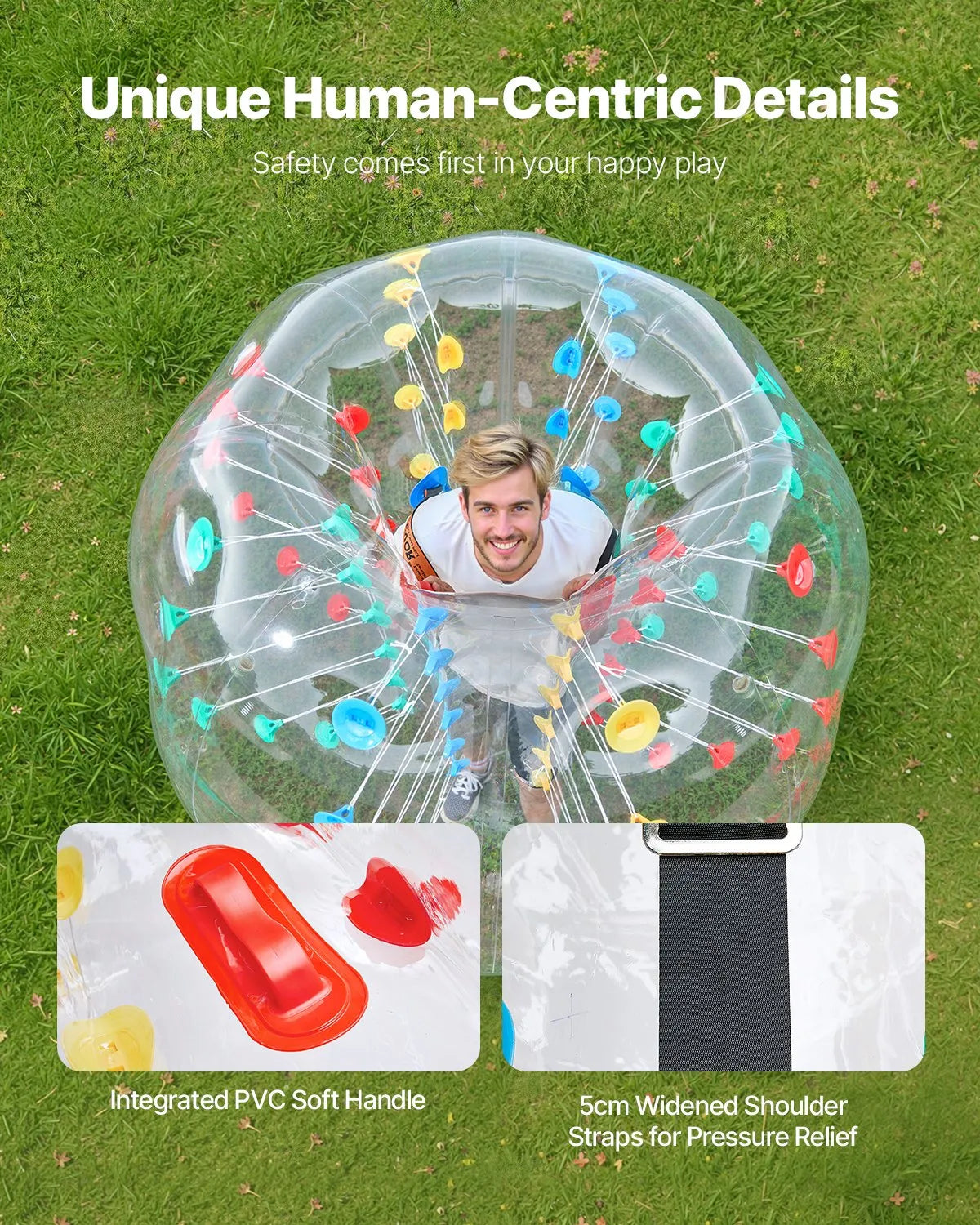 VEVOR 5FT/1.5M Inflatable Bumper Balls PVC Body Sumo Zorb Ball Outdoor Game
