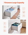 VEVOR 7 Drawer Dresser Wooden Chest of Drawers with Sliding with Anti-tip Device