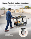 VEVOR 2-shelf Utility Cart 550 lbs 37 x 25.4-inch Service Cart with Wheels