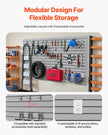 VEVOR 8 x 4 ft Slat Wall Paneling PVC Grey Garage Slatwall with Accessories