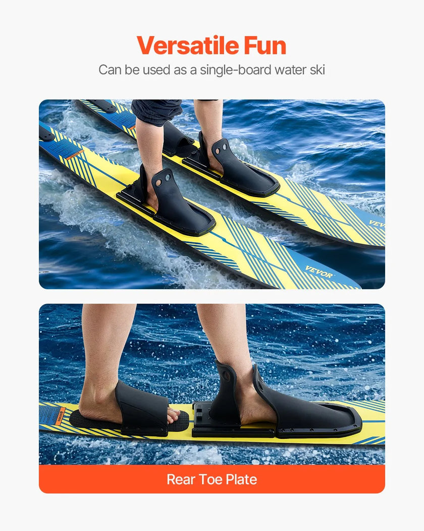 VEVOR 67-inch Water Skis Combo Adults Water Skis with X-9 Adjustable Bindings