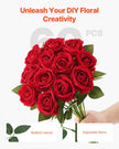 VEVOR 60 Pcs Red Roses Artificial Flowers Realistic Bouquet for Xmas Home Decor
