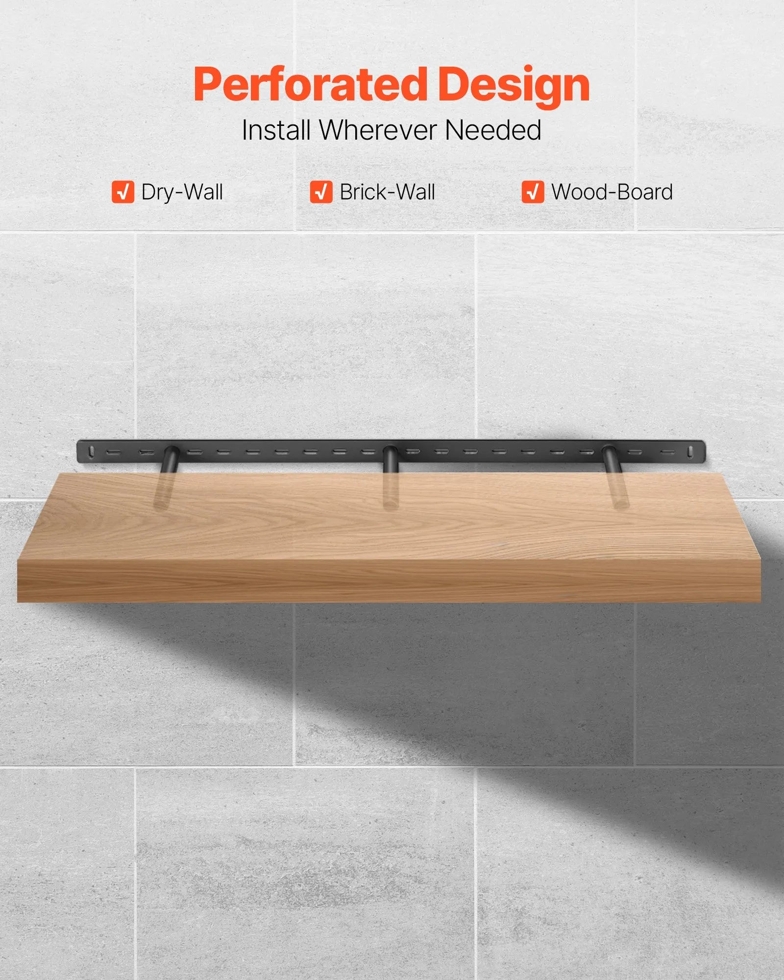 VEVOR 1 Pack Shelf Bracket 34 inch / 863.6 mm Heavy Duty Floating Shelf Bracket