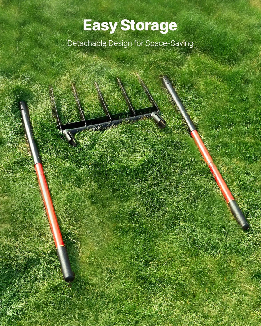 VEVOR 5 Tines Broad Fork Garden Tool U-Shaped Pitch Fork for Gardening Spading