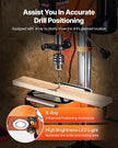 VEVOR 12 in Benchtop Drill Press, 5 Amp 120V, Variable Speed Cast Iron Bench Drill Press, 12 in Swing Distance 0-45° Tiltling Worktable with Laser Work Light, Tabletop Drilling Machine for Wood Metal