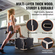 VEVOR 3 in 1 Plyometric Jump Box, 16/14/12 Inch Wooden Plyo Box, Platform & Jumping Agility Box, Anti-Slip Fitness Exercise Step Up Box for Home Gym Training, Conditioning Strength Training, Black