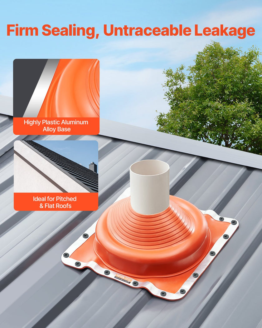 VEVOR 2 Pcs Metal Roof Pipe Flashing Boot Fit 6-3/4