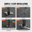VEVOR Outdoor Handrail 165LBS Load Handrail Outdoor Stairs Aluminum Stair Handrail 60 x 35