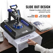 VEVOR 5 in 1 Heat Press Machine 15x15 in 30oz Tumbler Press T-Shirts Black+Blue