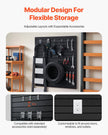 VEVOR 4 x 4 ft Slat Wall Paneling PVC Black Garage Slatwall with Modular Design