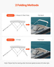 VEVOR 3 Bow Boat Bimini Tops 6'Lx(67