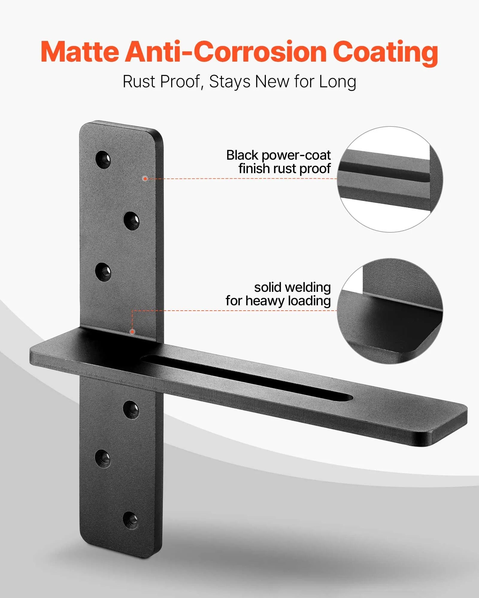 VEVOR 2 Pcs Shelf Brackets 12 inch / 304.8 mm Heavy Duty Floating Shelf Brackets