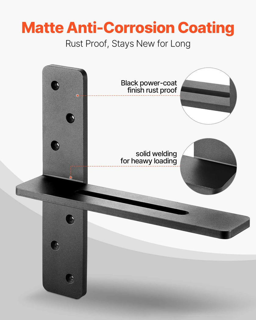 VEVOR 2 Pcs Shelf Brackets 12 inch / 304.8 mm Heavy Duty Floating Shelf Brackets