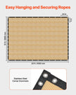 VEVOR 90% Sun Shade Cloth Privacy Screen 12 x 20 ft for Patio Garden (Beige)