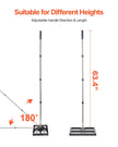 VEVOR 17x10in Lawn Leveling Rake with 63.4 in Adjustable Handle for Yard Garden
