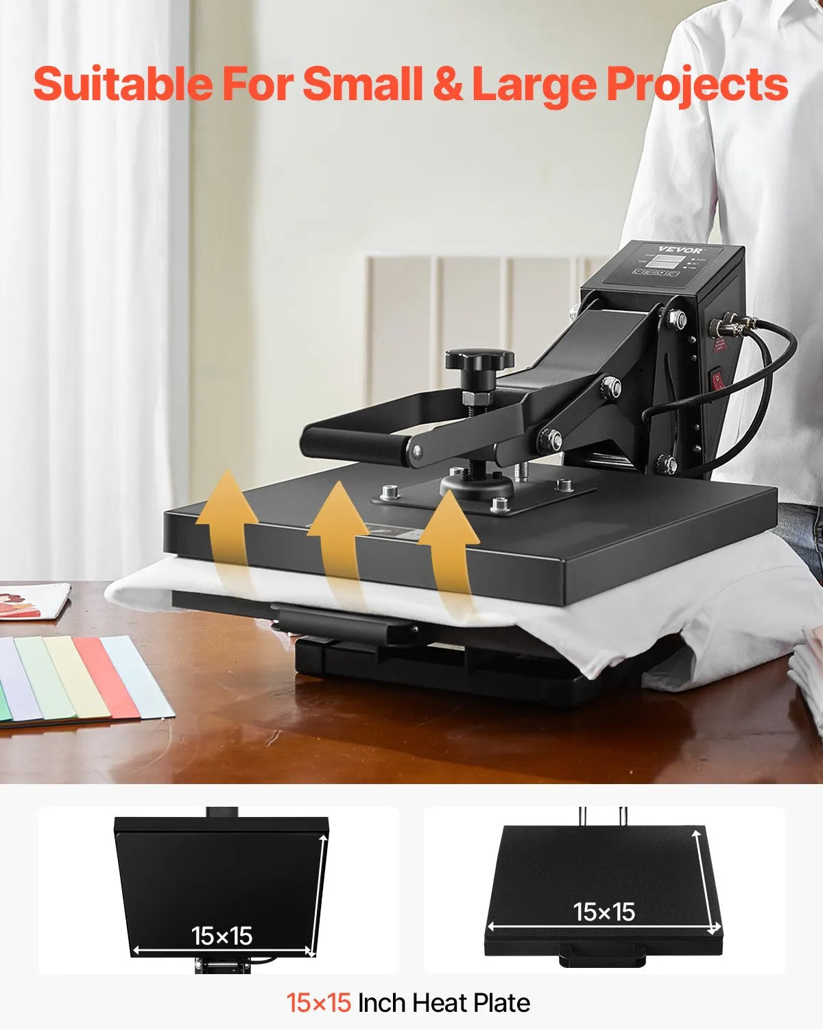 Heat Press Machine 15 x 15 inch Sublimation Printer Transfer for DIY T-shirt