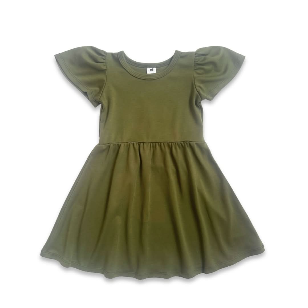 Kids’ Bamboo Kaia Dress | Palm Fronds