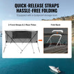 VEVOR 4 Bow Bimini Top Boat Cover, Detachable Mesh Sidewalls, 600D Polyester Canopy with 1