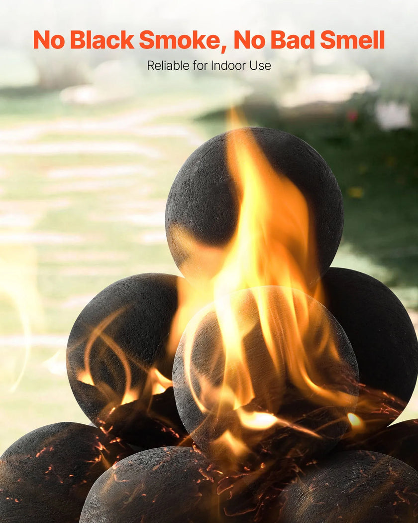 VEVOR 4 Inch 12 Pcs Ceramic Fire Balls Round Fire Stones Reusable Lava Rocks