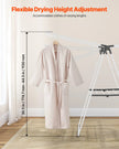 VEVOR 2-Tier Foldable Clothes Drying Rack with Sock Clips & 21 Drying Rods White