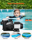 VEVOR 2.5 HP Above Ground Swimming Pool Pump Single Speed 148 GPM 3450 RPM 220V