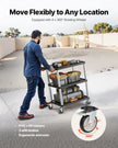 VEVOR 3-shelf Utility Cart 300 lbs 27.6 x 18.1-inch Service Cart with Wheels