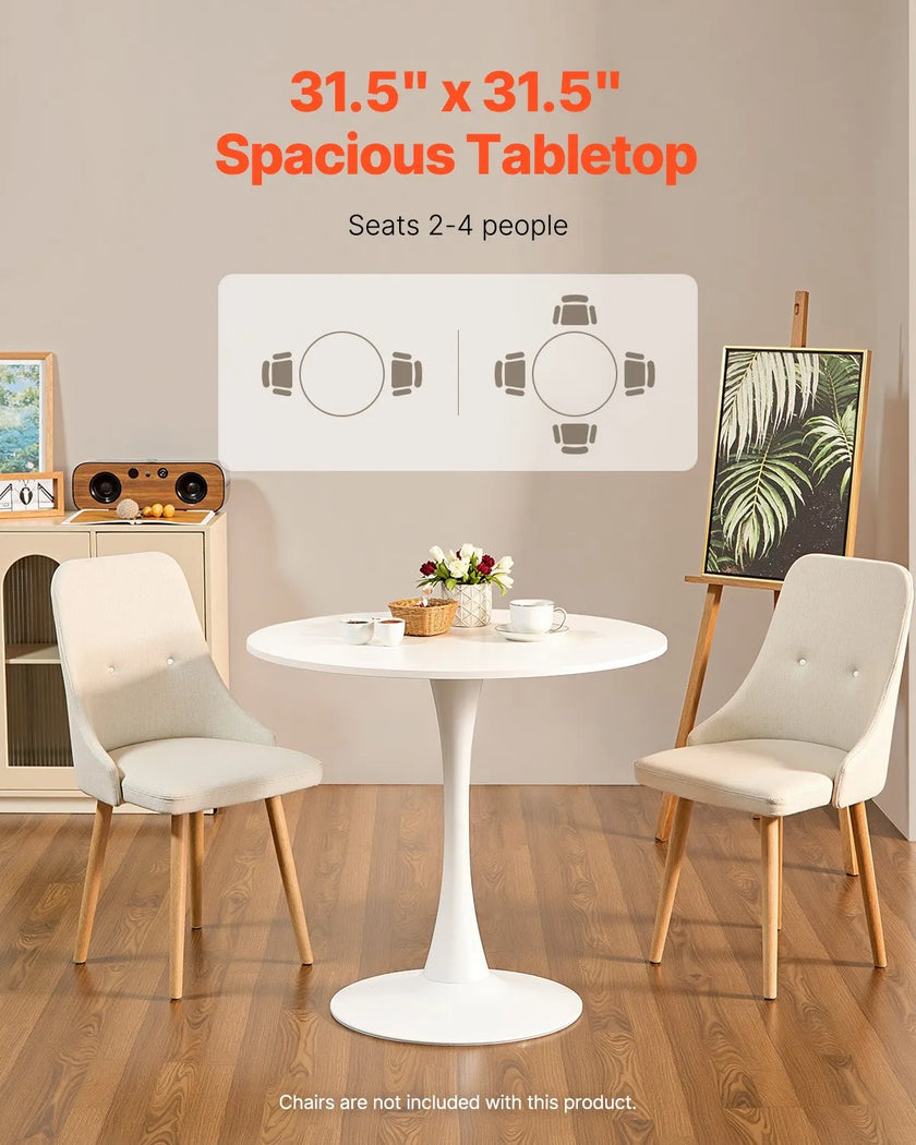 VEVOR 31.5 in Round Dining Table Wood Kitchen Table for 2-4 Person (Only Table)