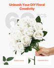 VEVOR 60 Pcs White Rose Artificial Flowers Realistic Bouquet for Xmas Home Decor
