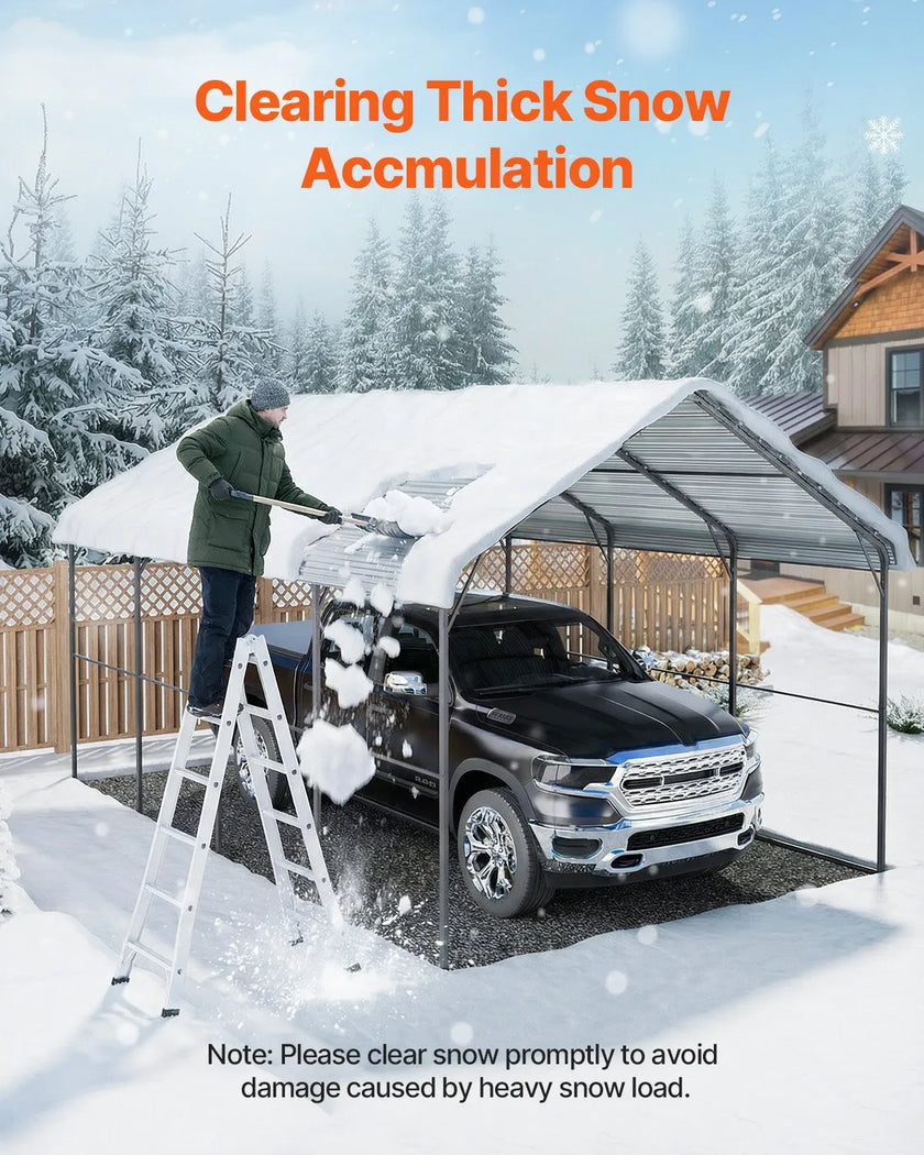 VEVOR 12' x 20' Metal Carport Heavy Duty Outdoor Car Shelter Garage for Boats