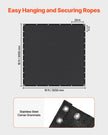 VEVOR 90% Sun Shade Cloth Privacy Screen 10 x 10 ft for Patio Garden (Black)