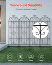 VEVOR 4 Packs Metal Garden Trellis for Climbing Plant Support 71x20 in Rustproof