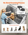 VEVOR 62 Inch Dog Grooming Bath Tub Stainless Steel w Stairs Water Filter Left